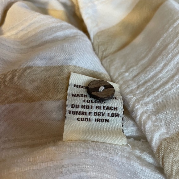 Vintage Havana Woman’s Romper Ivory & Tan Striped Size Medium Off Shoulder Or On - Picture 8 of 8